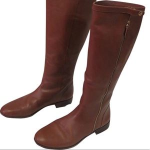 J. Crew Cognac Leather Boots (wide calf)
